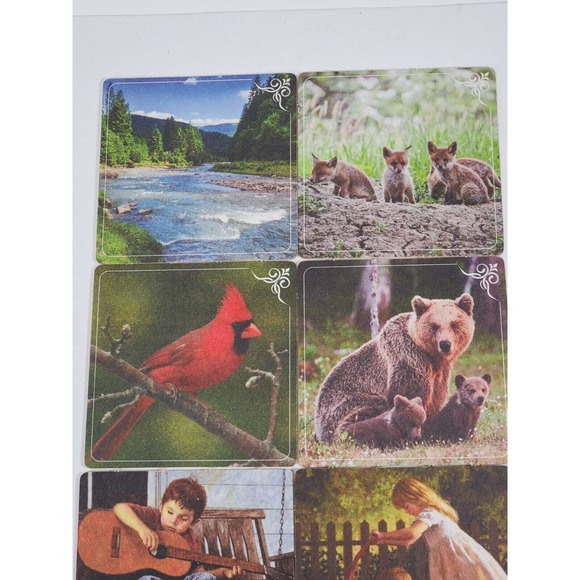 Double sided vintage paper coasters lot of 8 - Picture 2 of 6